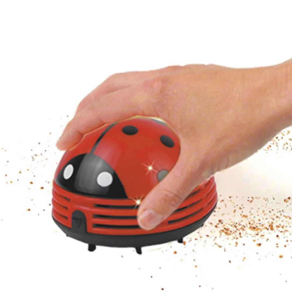 Mini Vacuum Table Vacuum Cleaner Ladybug Dust Cleaner Desktop Coffee Dust Collector for Home Office Desktop Cleaning