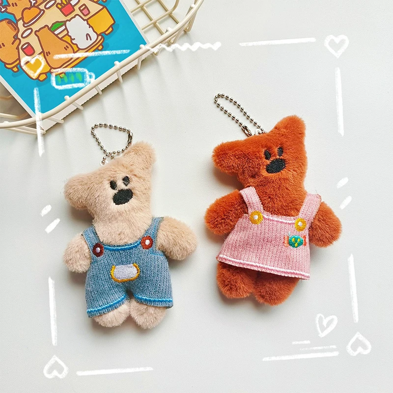 

Kawaii 12cm Cartoon Bean Bear Plush Toy Lovely Bear Stuffed Doll Keychain Pendant Plush Doll Couple Bag Charms Children Gift