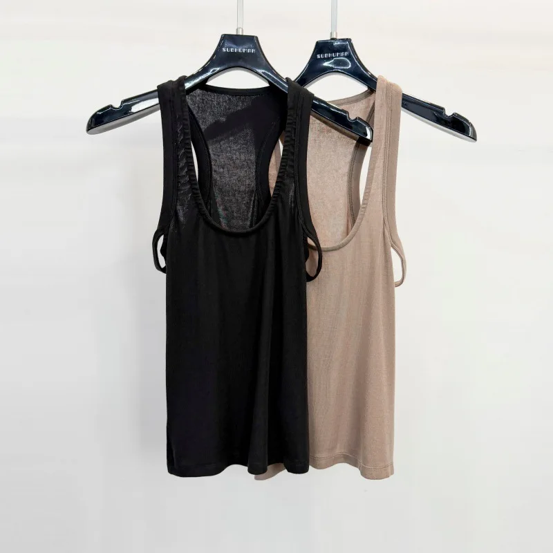 

High Street Unisex Summer Sleeveless Tank Top Loose Fit Thin Vest Basic Casual Inner Shirt Daily Wear