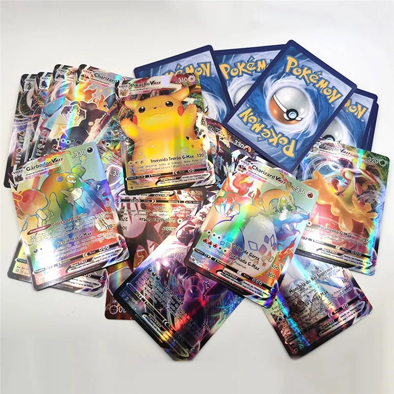 Cartas de Pokémon en portugués 40-100 piezas GX V Vmax Charizard Pokemon Pikachu Carte juego Battle Carte Trading