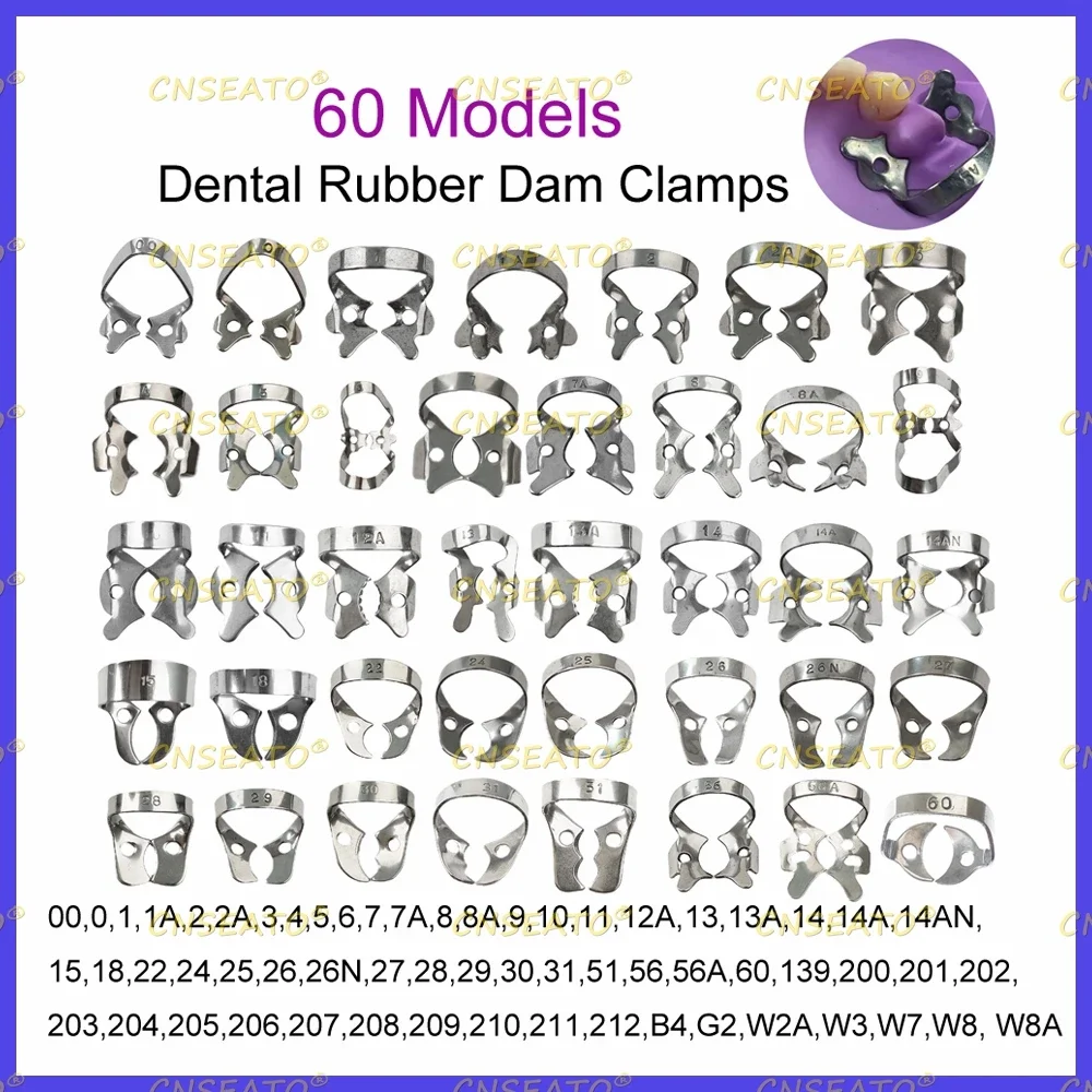 1Pc Endodontic Dental Rubber Dam Clamps Stainless Steel Endo Restorative Dam Clip Holder Oral Care Orthodontic Material Equipmet