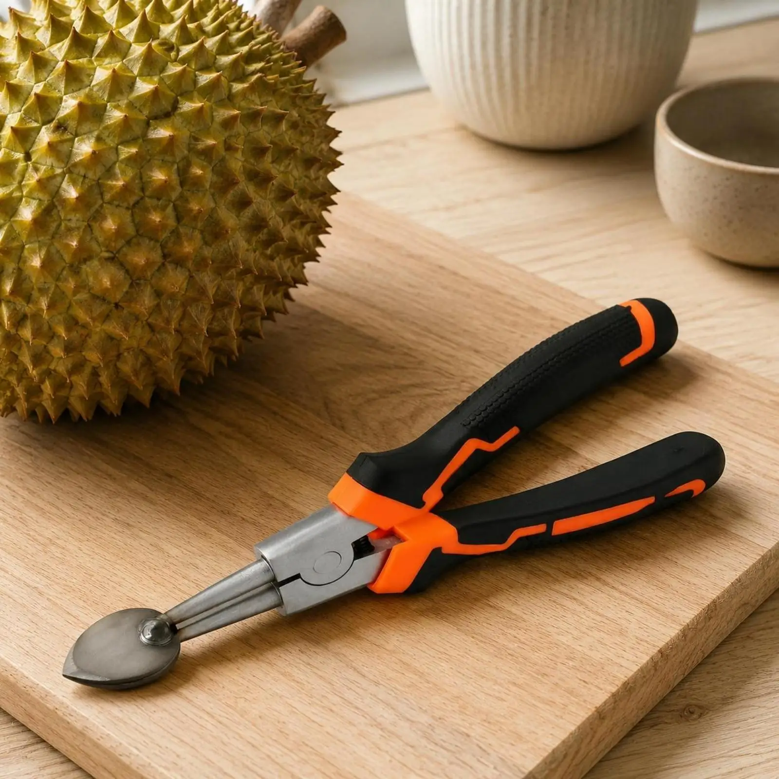 Secure Grip Industrial Implement Metal Durian Opener Pliers Style Fruit Tool for Easy Home Use