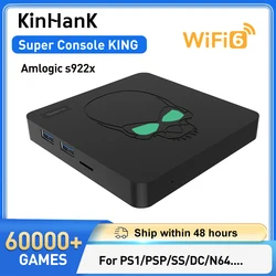 KINHANK Super Console X King Retro Video Game Consoles WiFi 6 TV BOX For PS1/PSP/SS/DC/N64 Amlogic S922X With 60000 Games