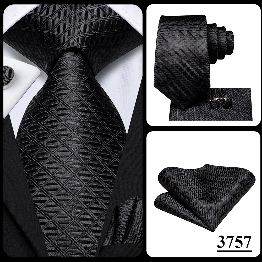 Herrenmode Einfarbiges Grün-Blaues Krawatten-, Taschentuch- und Manschettenknopf-Set für Smoking-Accessoires Klassische Luxus-Seidenkrawatte als Geschenk für Männer – Detail 36