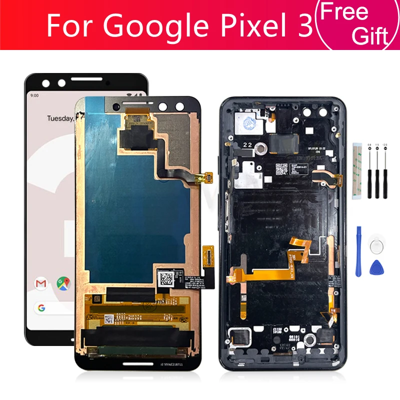 For Google Pixel 3 LCD Display Touch Screen Digitizer Assembly For Pixel 3 Screen With Frame Replacement Repair Parts