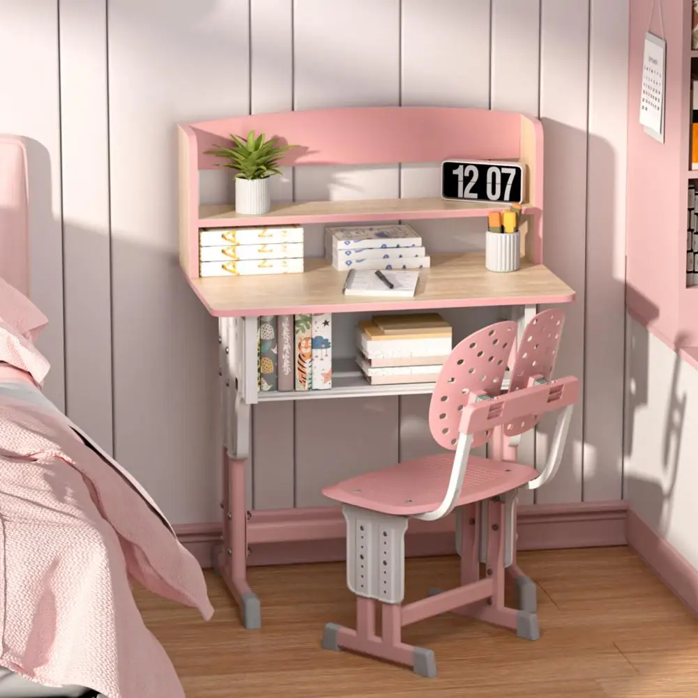 

Kids Desk Chair Set Liftable School Leaning Table Chair Set Children Desk Chair Set with Dual Partition Book Stand