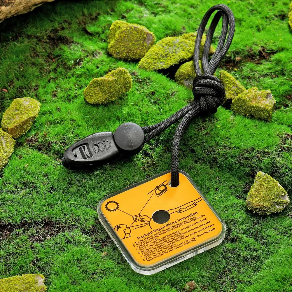 100km Survival Signal Mirror Acrylic Rescue Reflector with Star Reticle for Wilderness Mountain ﻿