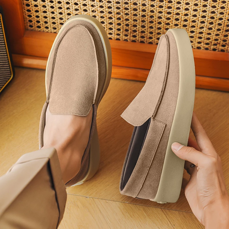 

Summer New Men Casual Shoes Luxury Brand Comfortable Business Shoes Breathable Suede Man Loafers Slip on Driving Shoes
