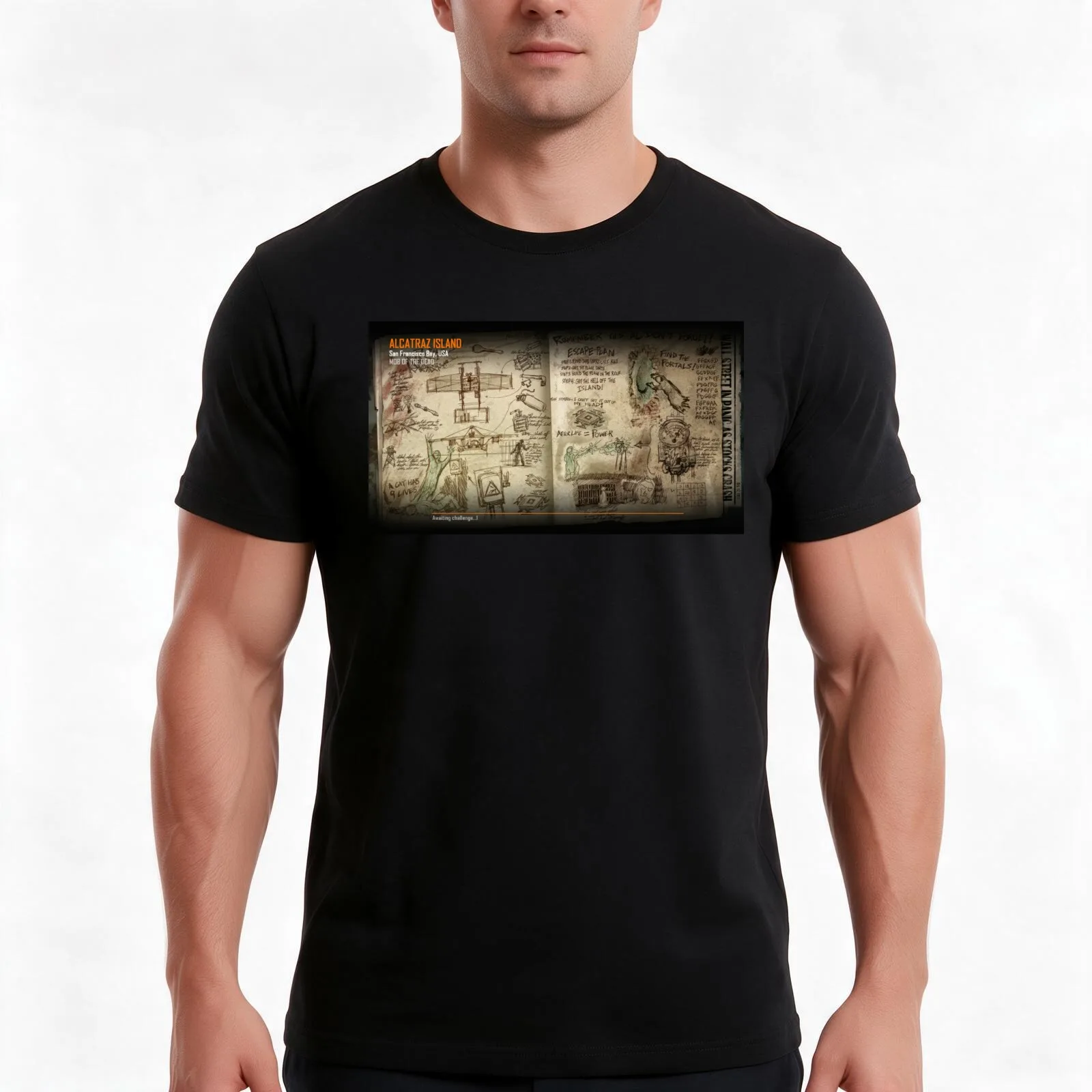 Mob Of The Dead Loading Screen T-Shirt, Summer Casual Cotton Tee, Oversized Streetwear Tops, Vintage Graphic Print, 100% Cotton
