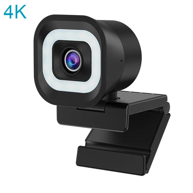 4K Webcam with Lighting, USB Streaming Camera 90° Rotatable for 9:16 Vertical Live Streaming, PDAF with Remote for TikTok Shopee