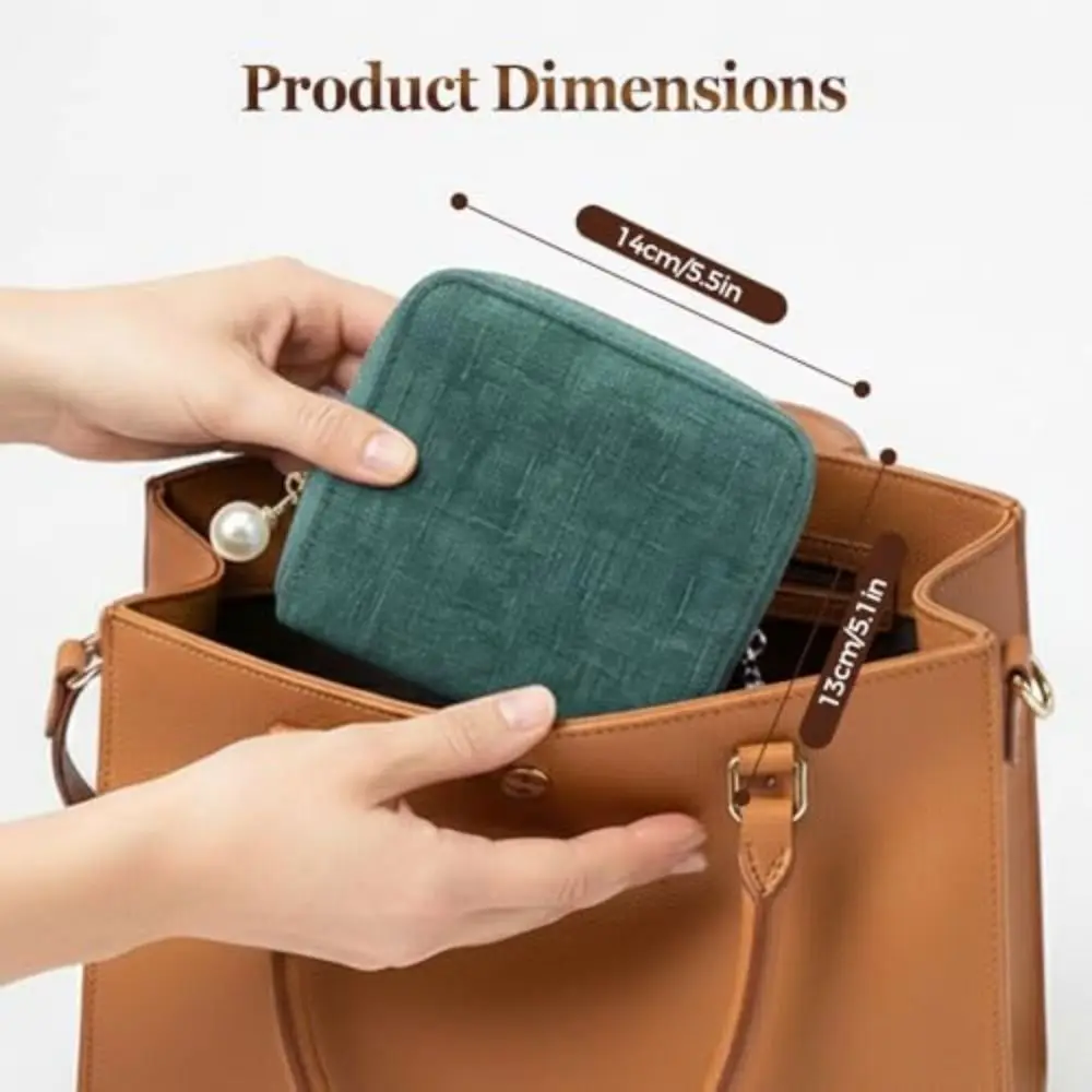 Large Capacity Jewelry Storage Bag Dust-proof Multi-functional Protective Pouch Zipper Multiple Compartments Jewelry Bag