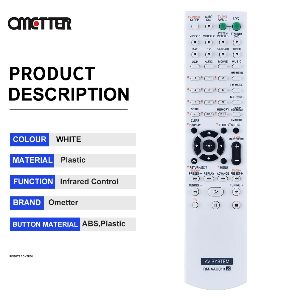 RM-AAU013 Apto para Sony Home Theatre Receptor AV STR-DG510 STR-K790 HT-DDW795 SS-WP700 SS-SRP900 SS-CNP680 SS-MSP CP510