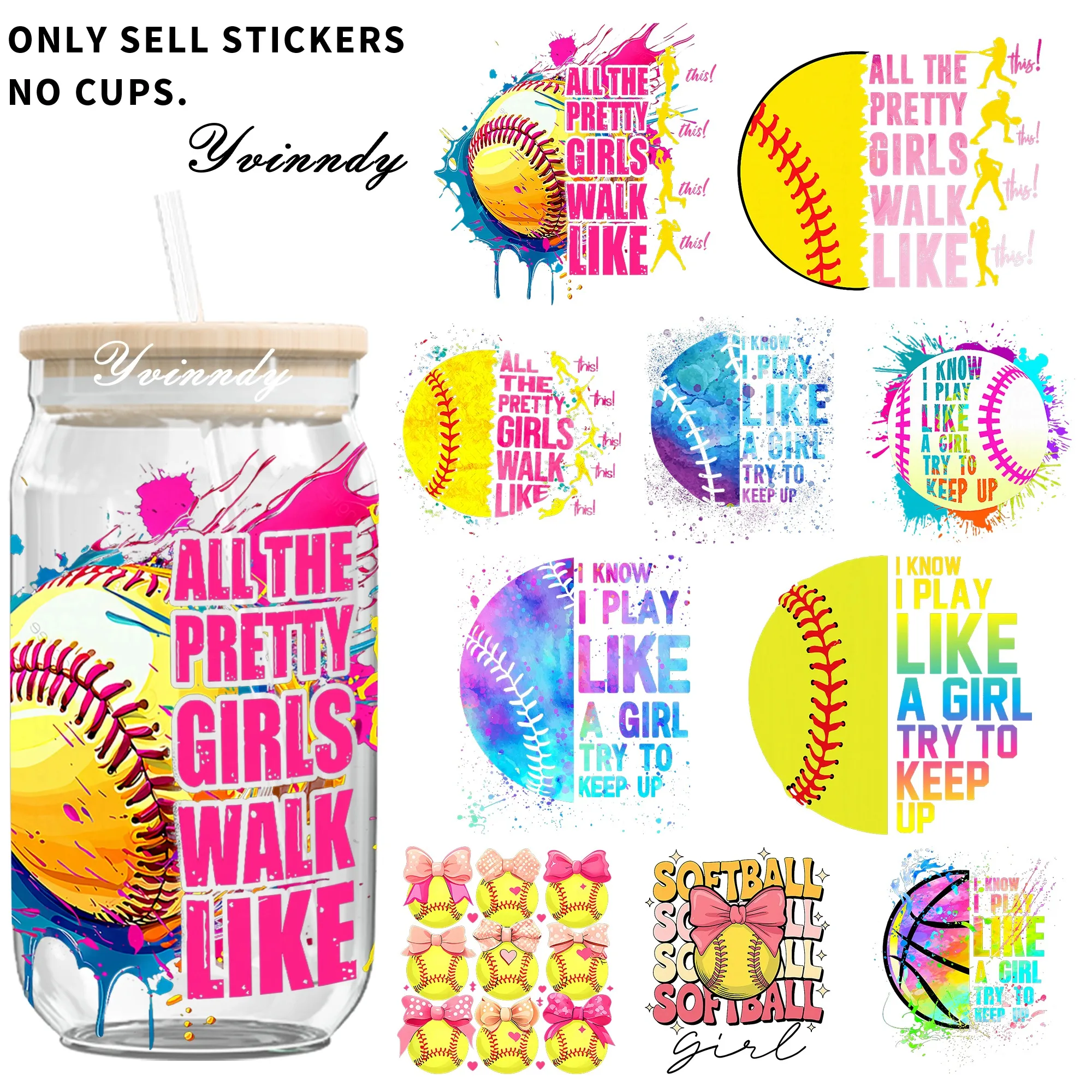 

Набор из 4 наклеек с цитатами о теннисе для стаканов объемом 16 унций, УФ-печать, технология DTF. Водонепроницаемый и устойчивый к царапинам, прост в использовании