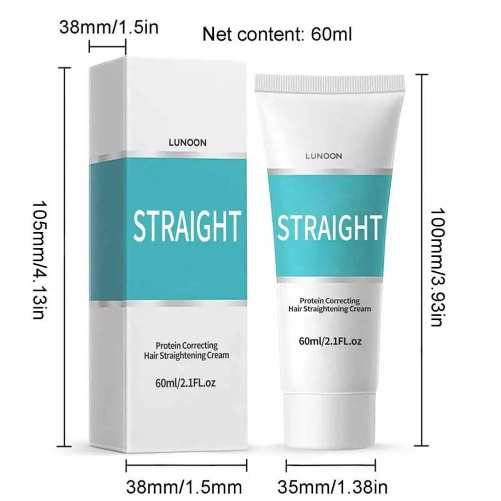 Keratin Protein Hair Straightening Cream, Hidratante, Reabastecer, Facilmente e Não Machucar o Cabelo, Suave Nutrição, 5 Pcs, 60ml