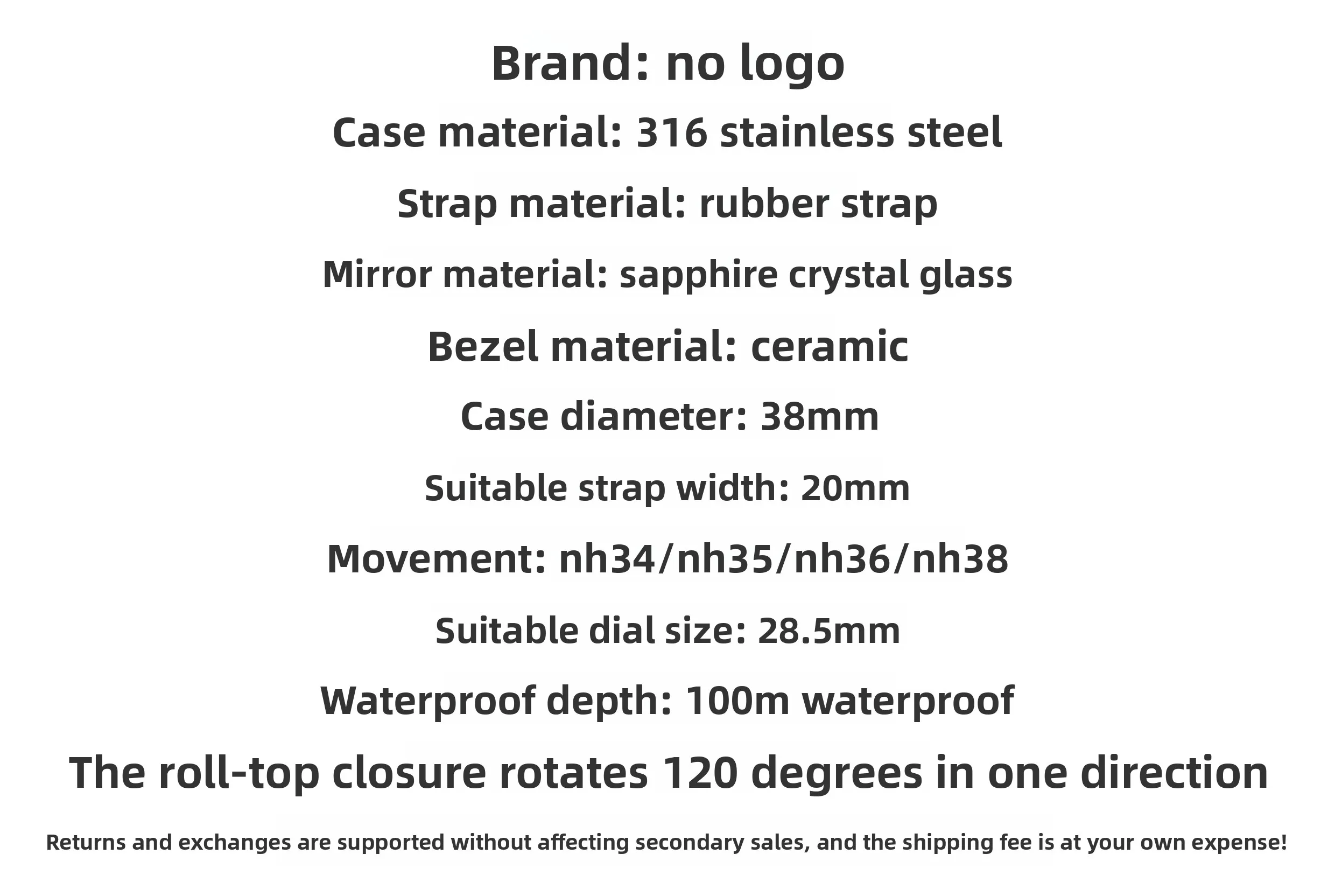 Cassa per orologio di fascia alta da 38 mm con accessori per orologi con modifica meccanica realizzati in acciaio inossidabile 316L adatto per NH34/35/36/38