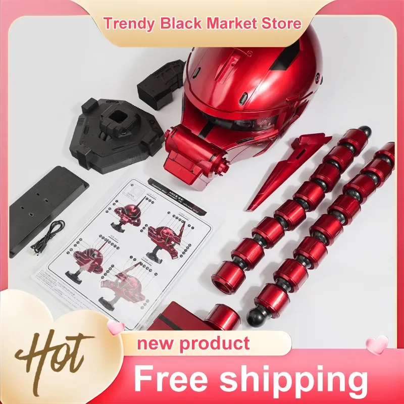

Trendy Black Market Red Zaku Helmet Mobile Suit Anime Figure Collectible Model Ornament Comic Con Cosplay Props Gift