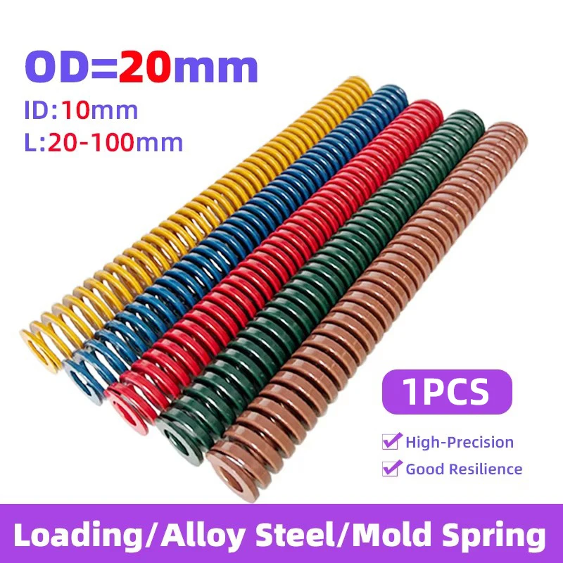 

Creamily 1PCS Mold Spring Compression Spring Alloy Steel Die Spring OD20mm ID10mm Length 20-200mm Yellow/Blue/Red/Green/Brown