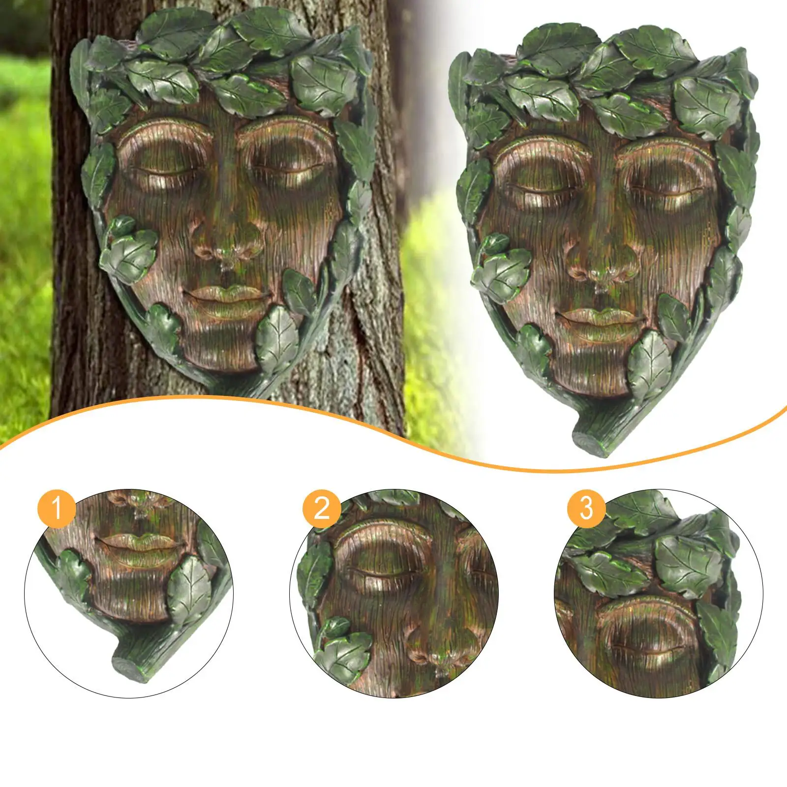

Tree Face Sculpture Planter Creative Resin Hanging Ornament Flower Pot Flowerpot for Courtyard Garden Patio Outside Yard