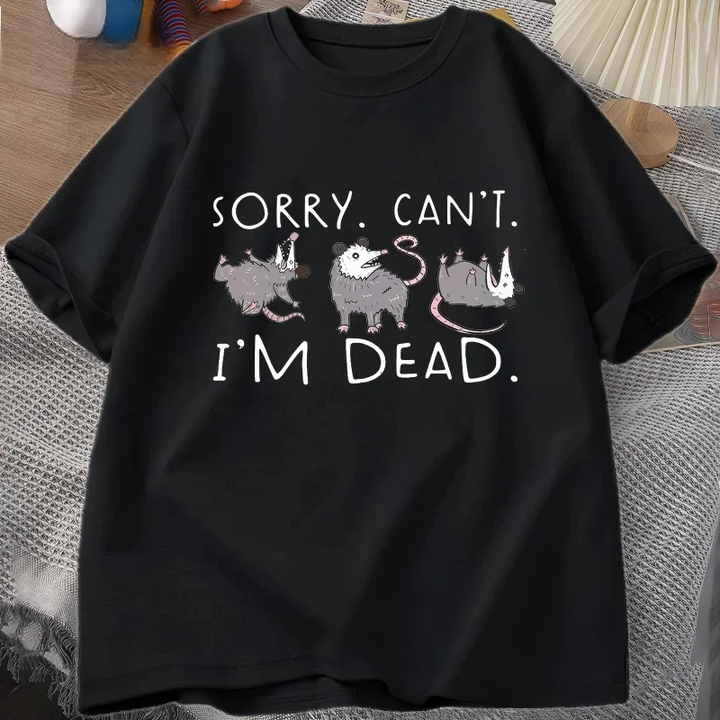 Funny Opossum T-Shirt Weird Core Aesthetic Tee Shirt Men Women Humorous Animal Graphic Top Screaming Possum Playing Dead Tshirt