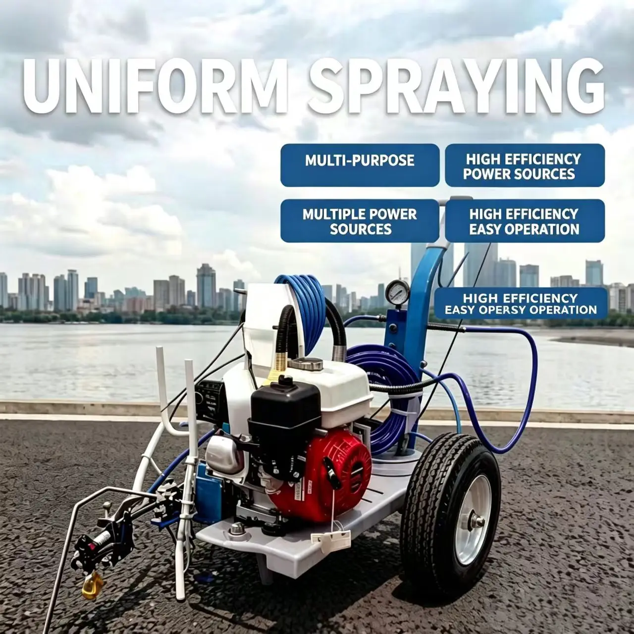 Urban Road And Parking Lot Single/Double Gun Line Marking Machine