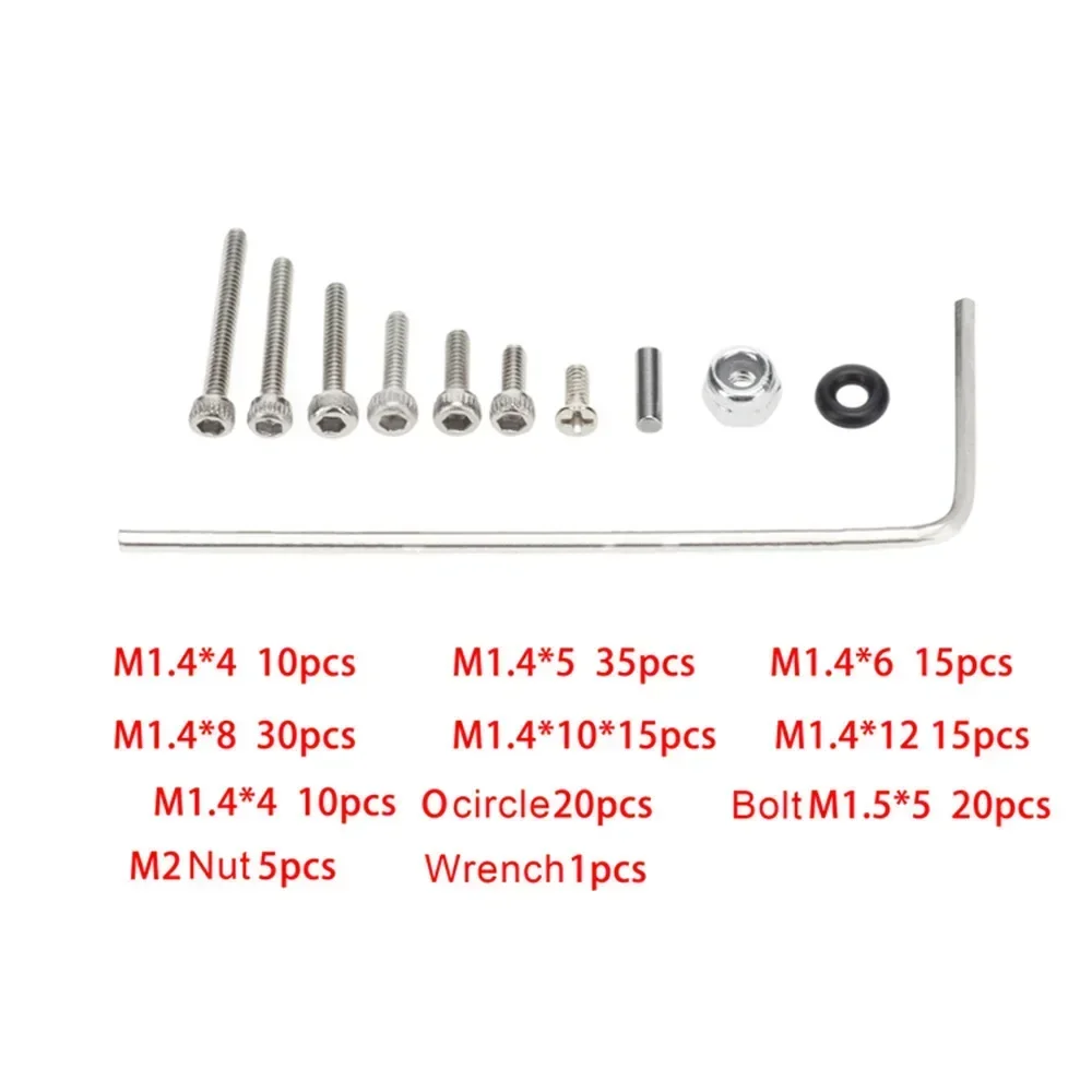 Kit d'outils de réparation avec boîte de rangement, 186 pièces/ensemble, goupilles et vis 130x22x67mm pour 1:24 Axial SCX24 RC inoler