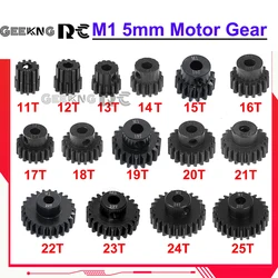 M1 5mm 11T 12T 13T 14T 15T 16T 17T 18T 19T 20T 21T 22T 23T 24T 25T Black Steel Metal Pinion Motor Gear For 1/10 1/8 RC Model Car