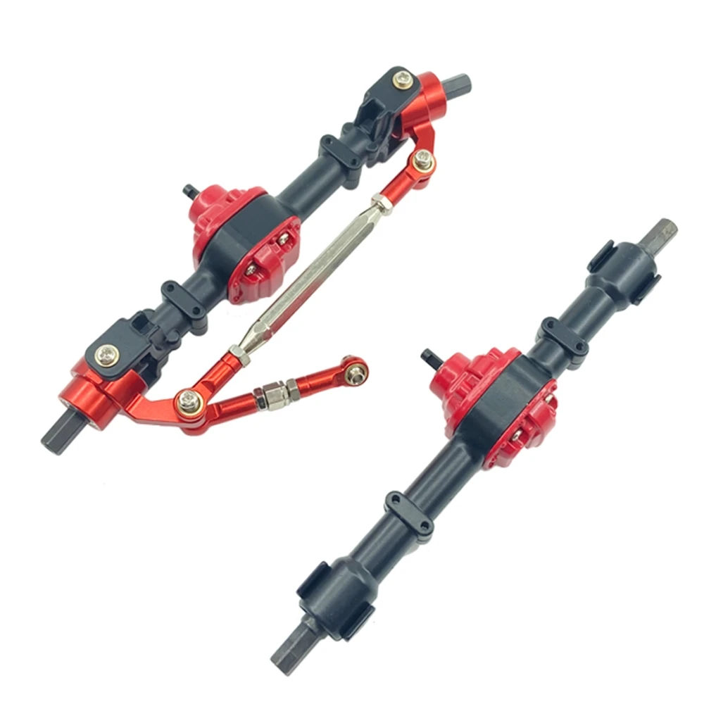 2X Poros Lengkap Depan & Belakang Mobil RC untuk MN D90 D91 D96 D99S MN90 MN96 MN99 MN99S 1/12 Suku Cadang Peningkatan Mobil RC, HITAM