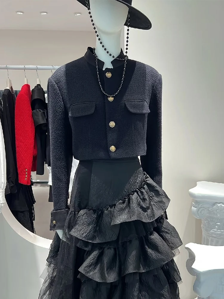 

Bla ort Casual Sle Women's Coat Single Button Autumn Winter New Arrival High End Ele Lady Versatile Top Quali Pol...