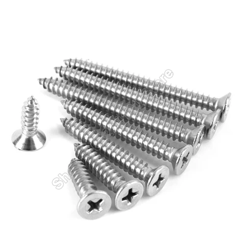 Imagen 2 del producto 10-300 piezas M3 M3.5 304 Acero inoxidable Phillips cabeza plana avellanada tornillo autorroscante tornillo cruzado para madera longitud 6/8/10/12/14-60mm