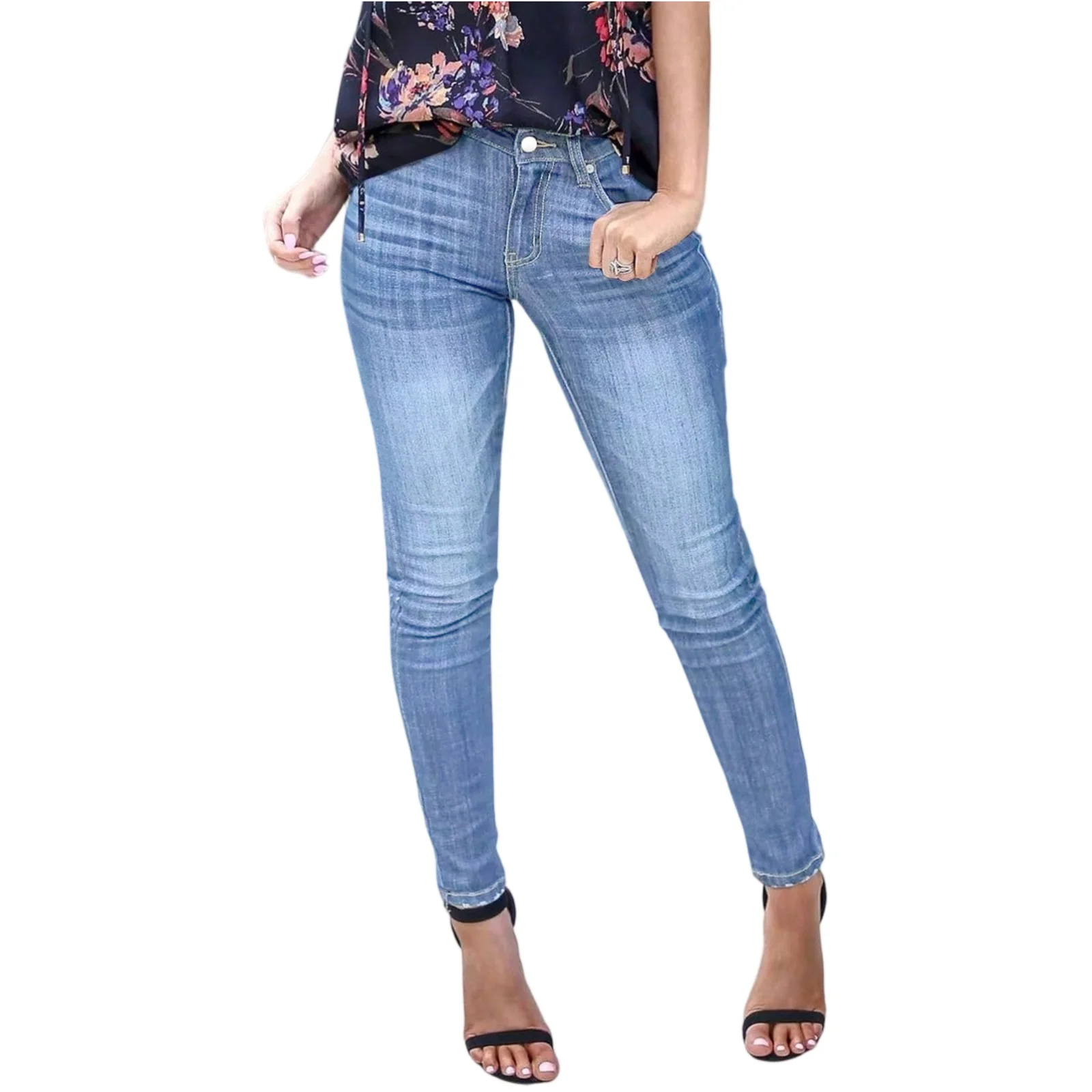 

Женские джинсы скинни, винтажные джинсовые джинсы, женские модные эластичные брюки, уличная одежда, прямые джинсы с запахом на бедрах