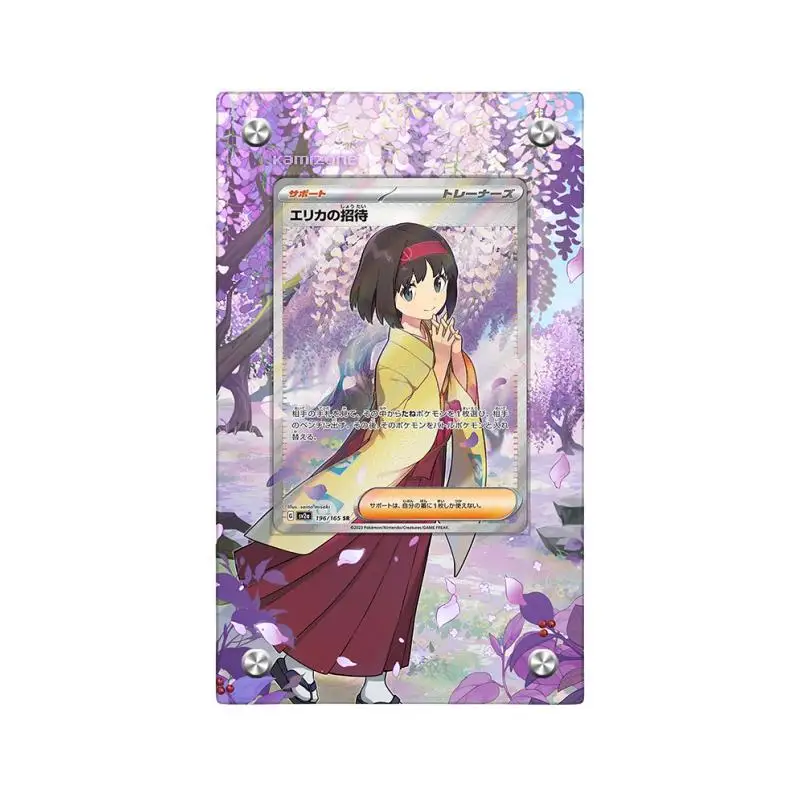 Pokemon PTCG Erika Anime Characters Stand Sightseer Extended Painting Acrylic Card Brick Shield Does Not Include Cards