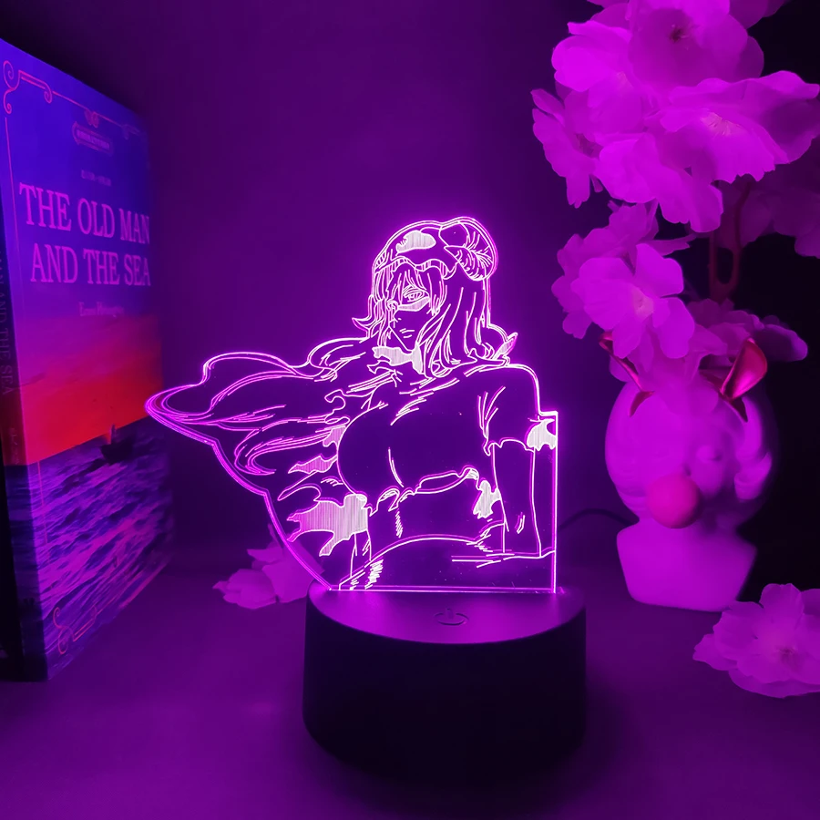 Nelliel Tu Odelschwanck ثلاثية الأبعاد الوهم تمثال ضوء الليل للأطفال غرفة نوم الديكور هدية عيد الميلاد الرائعة لمحبي أنيمي الفضاء الإضاءة