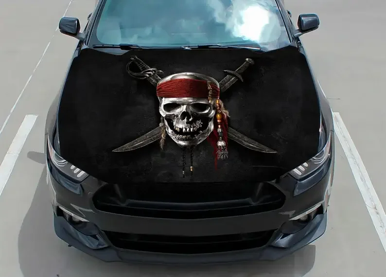 

Car Hood Decal Vinyl Sticker Graphic Packaging Decal Truck Decals Anime Cartoon Truck Graphic Hood sticky paper Skull, F150