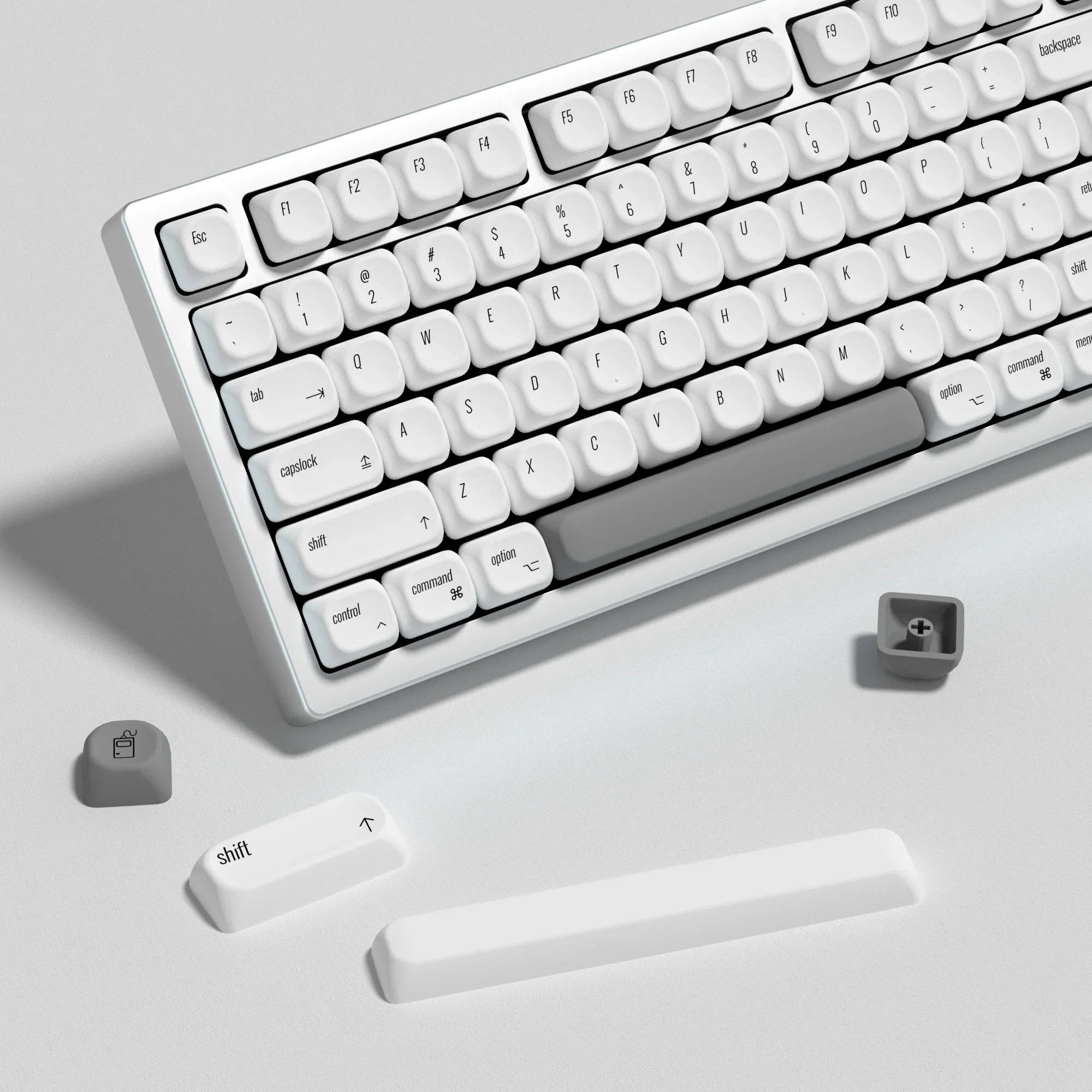 KBDiy KOA Profile Retro MAC Style Keycap Custom White PBT Keycaps ISO for MX Switches ACE68 RAINY75 AK74 gx87 crush80 raven68