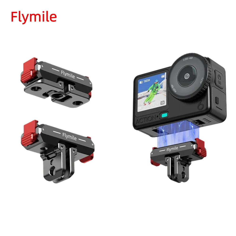 

Flymile Magnetic Quick Release Adapter Mount for DJI OSMO Action 6/NANO Accessories Foldable Dual-Claws Base Extension Bracket