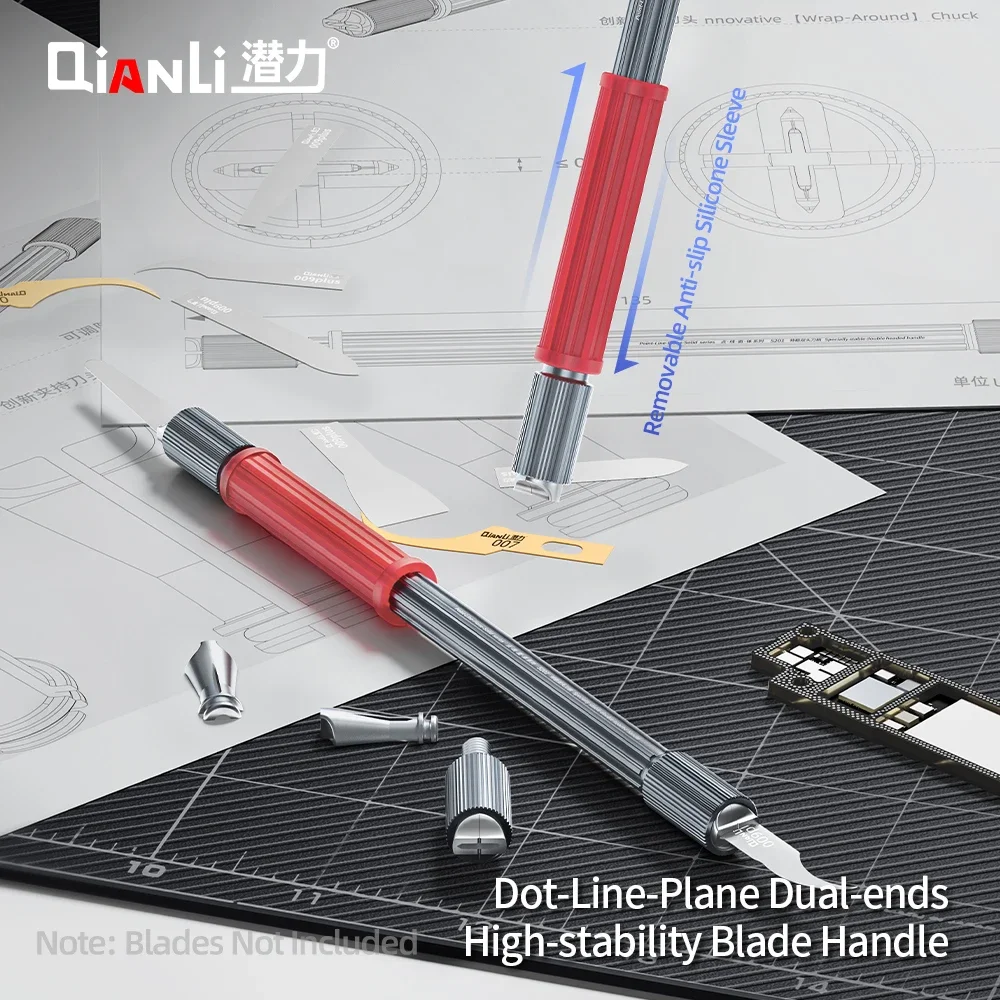 

Ручка лезвия скальпеля Qianli со сверхстальными цангами, нескользящая втулка, сделай сам, резка печатных плат, ремонт, хирургическая ручка с общим лезвием, инструмент