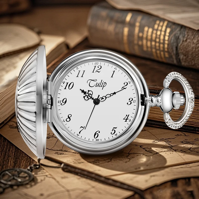 Elegant Shell Shape Mechanical Pocket Watch With a unique shell shape and a beautiful dial, this is a pocket watch that is well