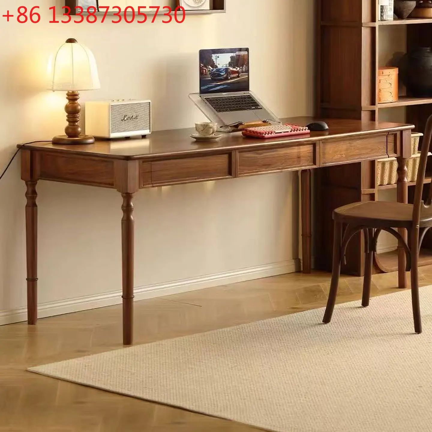 

Письменный стол из черного ореха (Северная Америка), для дома, кабинета, чтения, в скандинавском стиле, полностью из массива дерева