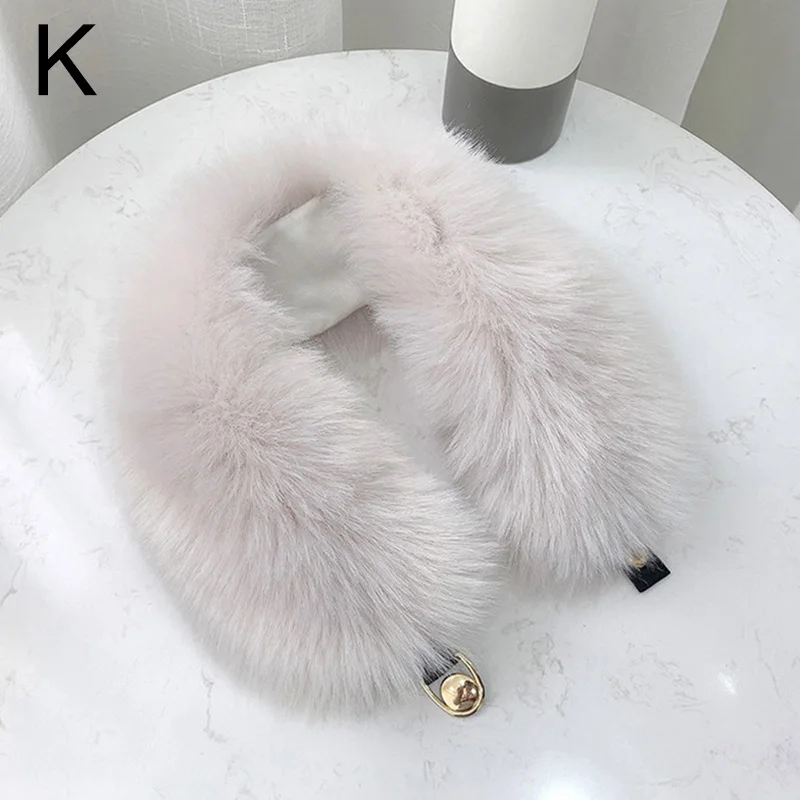 Faux Fuchs Pelz Kragen Schal Frauen Pelzigen Pelz Kragen für Winter Mantel Kapuze Pelz Dekor Plüsch Gefälschte Pelz Schal Parkas Jacke Pelz Kragen – Detail 5