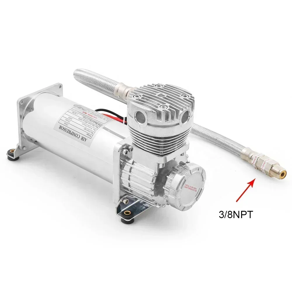 اكسسوارات السيارات العالمي 1/4NPT أو 3/8NPT كروم 200PSI 480C 12V طقم مضخة ضاغط التعليق الهوائي BX 102151 -SL