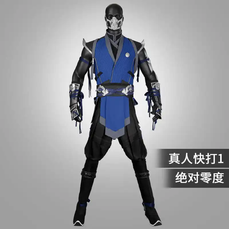 Game Mortal Kombat 1 Sub-Zero Cosplay Costume Anime Cosplay Mask Mortal Kombat Cosplay Sub Zero For Women Men Suits Party Role