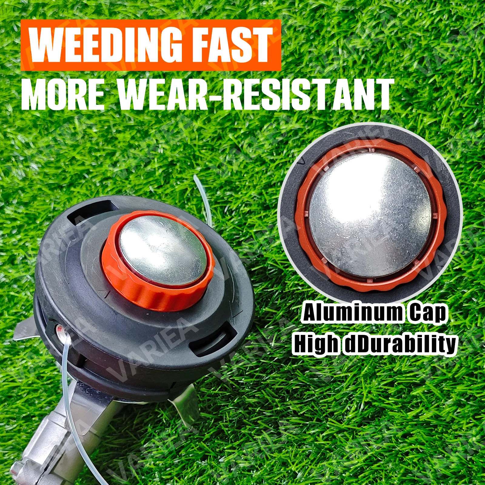 VARIEA-360° Rotatable Aluminum Head Lawn Mower Blade, Lawn Trimming Head That Does Not Require Line Replacement, Thread
