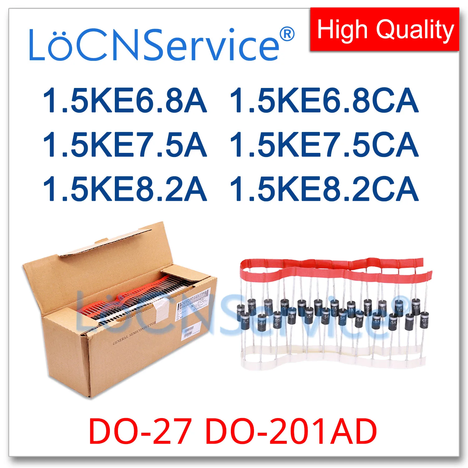 

LoCNService 300PCS 1000PCS 1.5KE6.8A 1.5KE6.8CA 1.5KE7.5A 1.5KE7.5CA 1.5KE8.2A 1.5KE8.2CA DO-201AD UNI BI DIP High quality 1.5KE