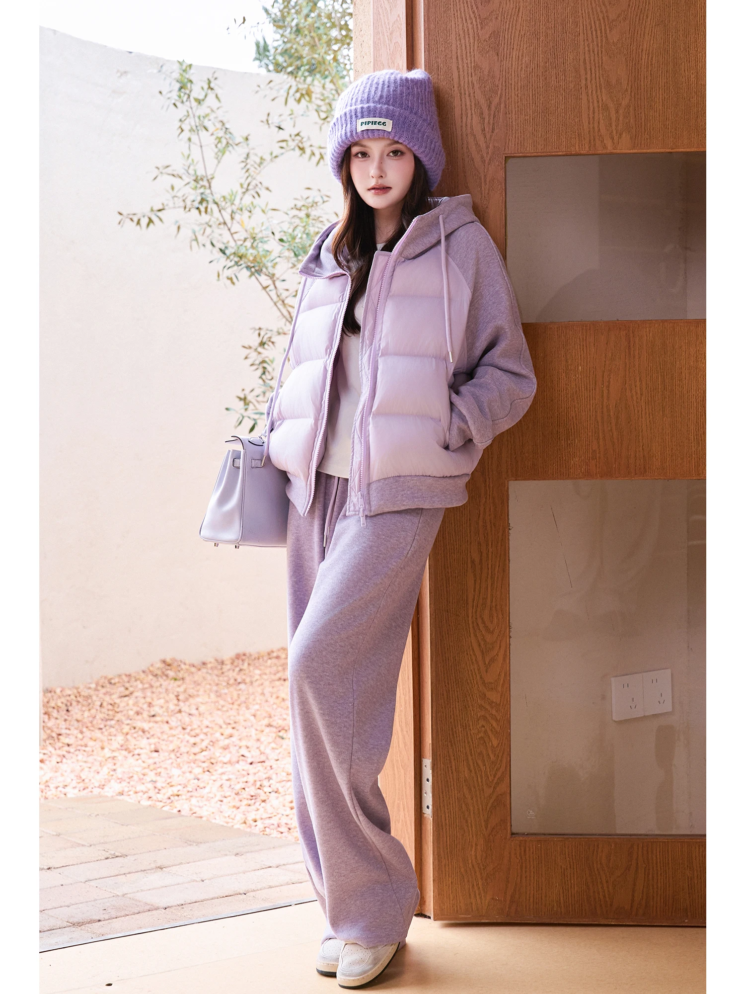 

Комплект MIUCO: утепленное флисовое худи и брюки прямого кроя для женщин – повседневная антивозрастная одежда, теплая и комфортная, для осени