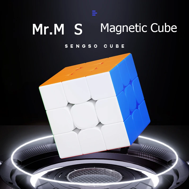 SENGSO Speed Cube 3x3 Magnetic Cube Toy Magnets Competition Cubes Smooth Rotation Stickerless Puzzle for Children Kids Adults