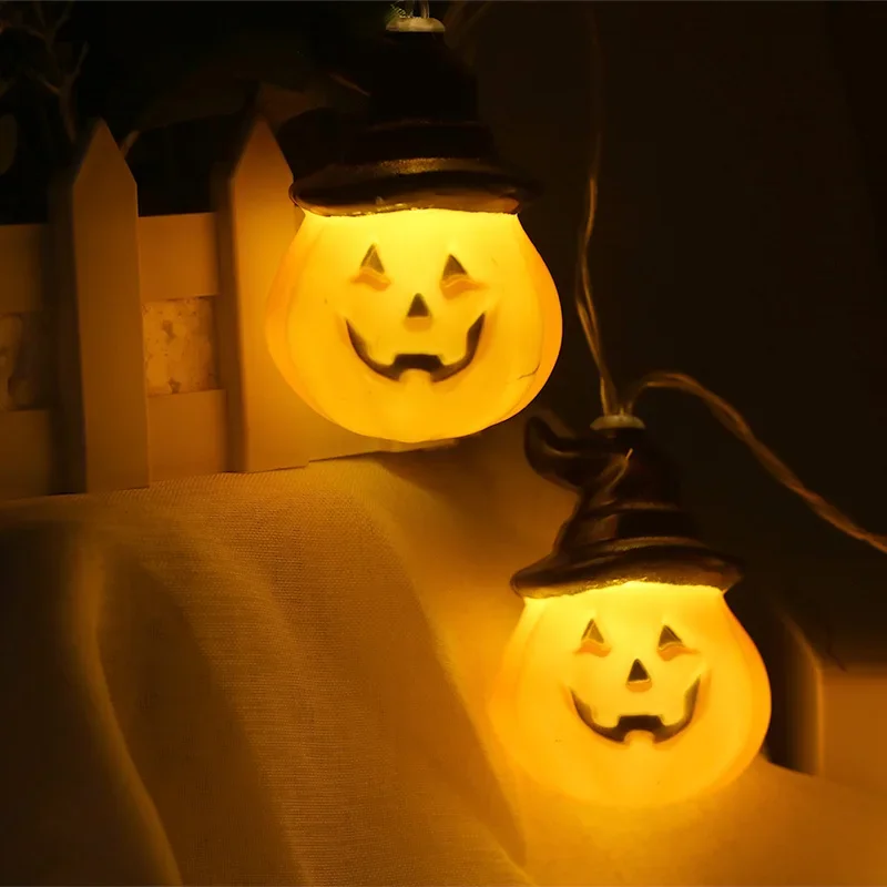 

Halloween pumpkin shaped LED light string decoration props Smiling face pumpkin light Ghost Festival decoration props