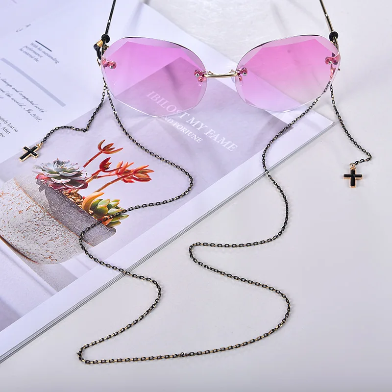 Fashion Women\'s Glasses Chain Anti-lost Black Sunglasses Lanyard Mask Strap Holder Neck Cord Hang On Neck Eyewear Accessoire