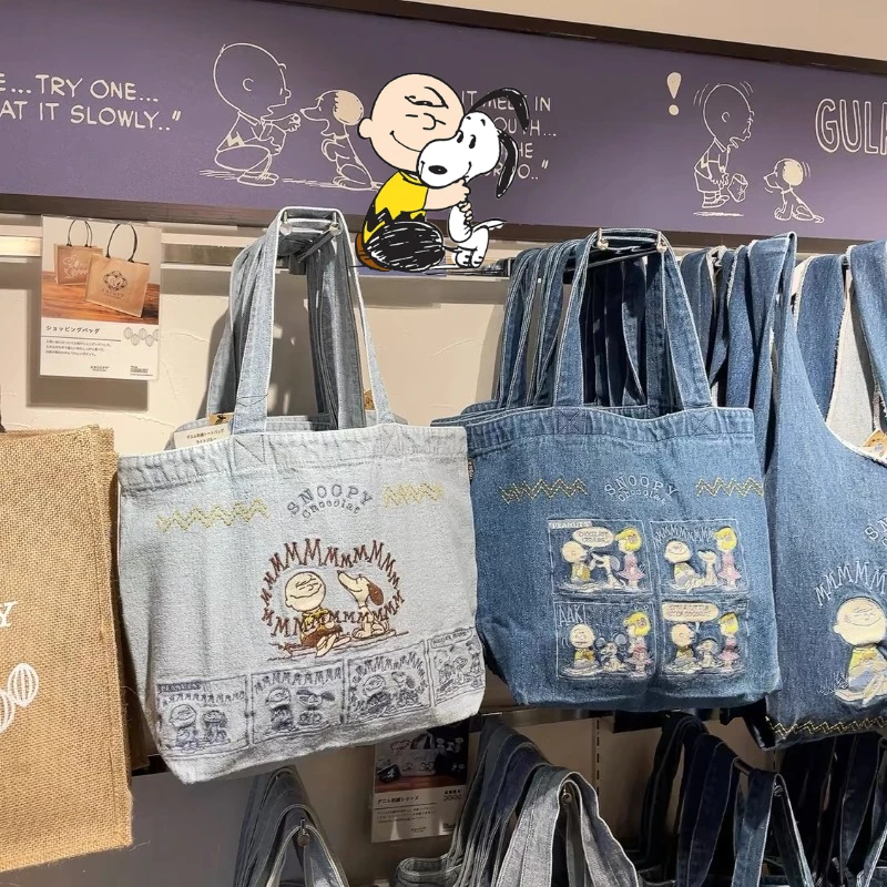 

Snoopy Cowboy Shoulder Bag Retro Students Hundred Handbags Cartoon Anime Cross Portable Tote Bag for Women Shopping Bag Pouch