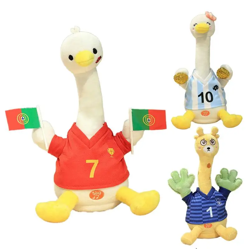 Plush Interactive Toy Figures Talking Toys Electric Dancing Duck Singing Mimicking Toy Stuffed Animal Duck Wing Swinging Dancing