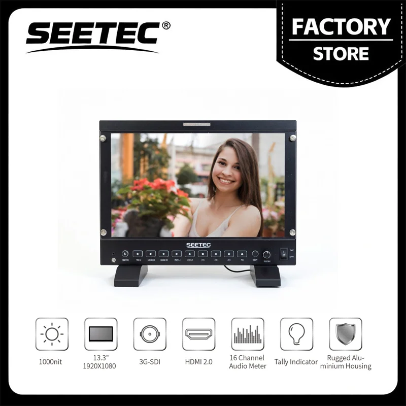 SEETEC P133 PRO 13.3 Inch 1000nit High Bright Broadcast Monitor Full HD 1920x1080 HDMI